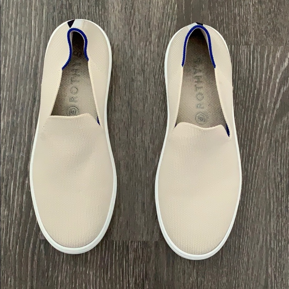Rothys light tan slip on sneakers. Worn once.